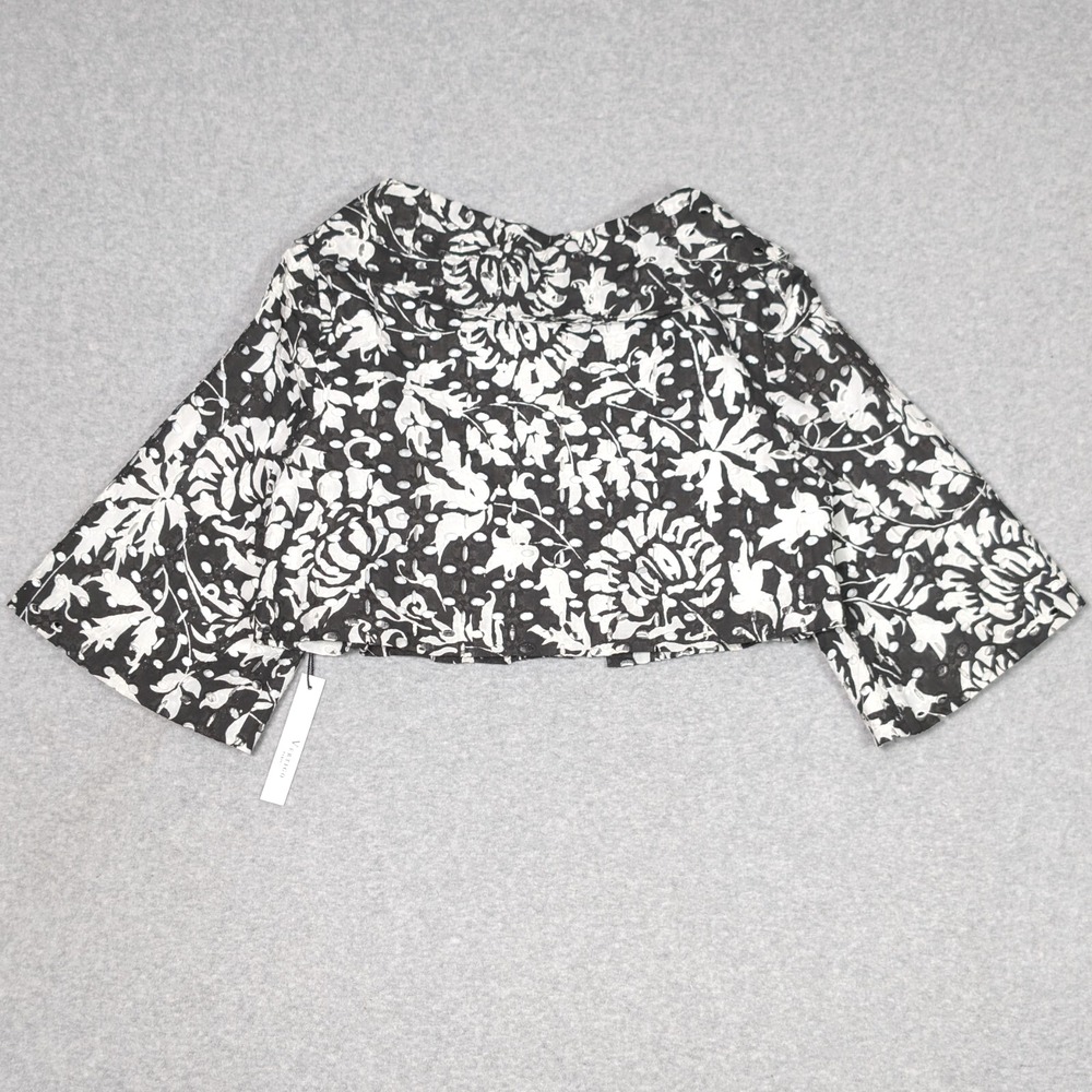 Vertigo Paris Bolero Jacket Womens Large Lined Floral Eyelet MSRP$210 - Picture 2 of 6
